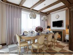 cream brown chequered floor dining room