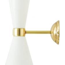 led wall light in white with gold detail