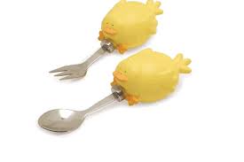 Mud Pie Baby Eieio Duck Spoon Fork Set