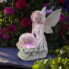 Led Resin Angel Figure Sculpture Flower