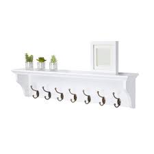 Richmond White Wooden Coat Rack With 7