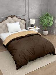 Dark Brown Off White Single Bed Comforter