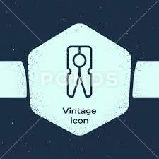 Grunge Line Old Wood Clothes Pin Icon