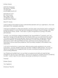 Cover Letter Executive Assistant Sample Cover Letter For Executive