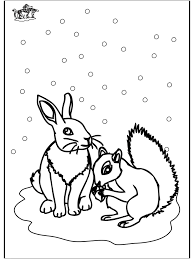 Download this adorable dog printable to delight your child. Squirrel And Rabbit Winter Animals