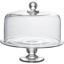 glass cake stand with dome