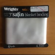 Vintage 3 Inch White Satin Blanket Binding Extra Wide