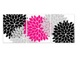 home decor canvas wall art hot pink and
