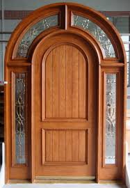 Exterior Solid Wood Door With Leaded