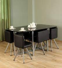 Neon 6 Seater Dining Set In Black