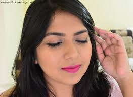 simple winged liner pink lips indian