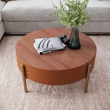 Retro Round Coffee Table With Solid