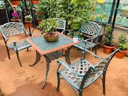 4 Seater Cast Iron Garden Table Chair