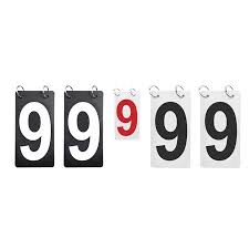 Gogo Double Sides Replacement Number Cards For Scoreboard Plastic Flip Score Reporter White Red Black