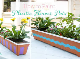 painting plastic flower pots add