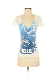 Details About Hollister Women White Short Sleeve T Shirt Xs