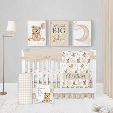 Teddy Bear Crib Bedding Set Neutral