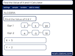 Find The Value Of X And Y Calculator
