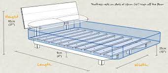 floating wooden bed frame sizes and