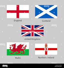Drapeaux du Royaume-Uni et de l'Angleterre, de l'Écosse, de l'Irlande du  Nord et du pays de Galles. Illustration vectorielle Image Vectorielle Stock  - Alamy