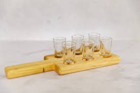 reclaimed wood shot glass tray by