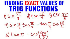 trig functions finding the exact