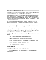 Sample Unit Board Meeting Minutes Free Download
