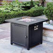 gas fire pit with slat top canada