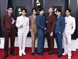 grammys 2022 bts the red carpet