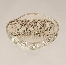 antique german jewelry box in silver