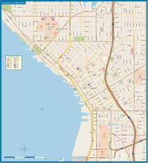 seattle downtown map digital vector