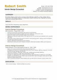 interior design consultant resume