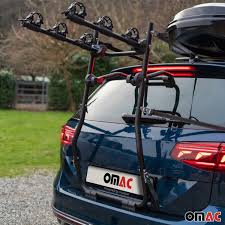 omac 3 bike rack for fiat 500 l living 2016 2023 car trunk mount bicycle carrier 99 lbs load foldable all weather durable steel black size one