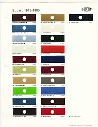 subaru paint codes and color charts