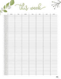 hourly planners 20 free printables