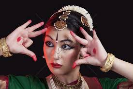 fierce bharatanatyam dancer performing