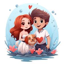 cute cartoon character of couples cupid