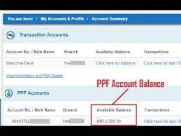 check ppf account balance in sbi