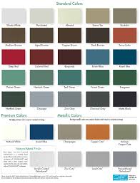 Metal Roofing Color Charts Tomlin Roofing Professionals