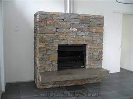Wistow Bluestone Dry Stacked Fireplace