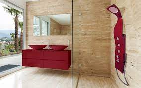 Aquatica Elise Show Red Shower Panel In Red Finish