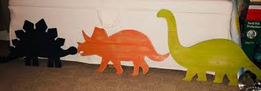 Set Of 3 Dinosaur Wooden Cut Outs Wall