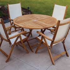 Teak Patio Dining Set With 47 Inch
