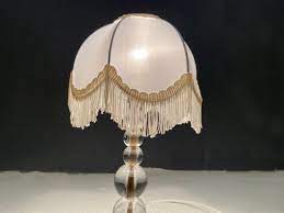 vintage glass table lamps 1970s set