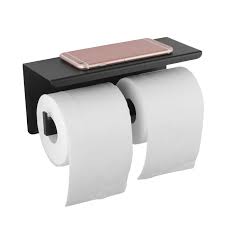 Ottimo Black Double Toilet Paper Holder