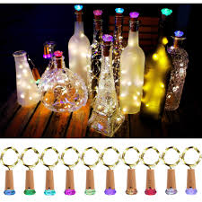 Us 15 0 Free Shipping Wine Bottle Lights With Cork Fairy Battery Operated Mini Lights Diamond Shaped 15led Diy String Lights 10 Pack In Lighting