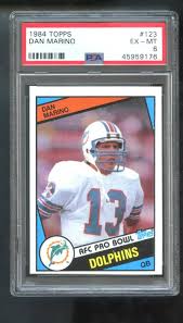 Loaded with stars and hall of famers including dan marino, john elway. Amazon Com 1984 Topps 123 Dan Marino Dolphins Rookie Rc Psa 6 Ex Mt Graded Football Card Collectibles Fine Art