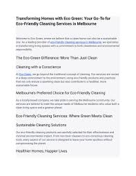 leading eco friendly cleaning services