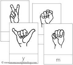 American Sign Language Letter Cards Printable Montessori