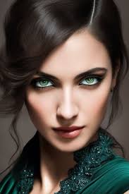 muted green eyebrows muted green eyes